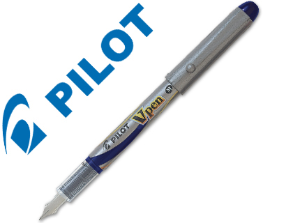 Pluma Pilot V pen desechable plata tinta azul